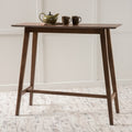 Wood Bar Table, Natural Walnut Finish, 17.72 in x 47.24 in x 42.01 in