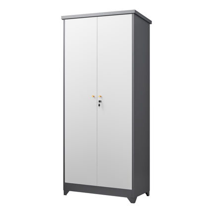 Stainless Steel Outdoor Cabinet, Large Capacity Storage for Garden or Poolside, Grey, Vertical Tall Design with Shelves and Secure Lock