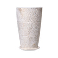 Set of 2 Tall Outdoor Planters 21'H, Round Large Planters For Front Porch and Patio, Stone Finish Flower Tree Plant Pots