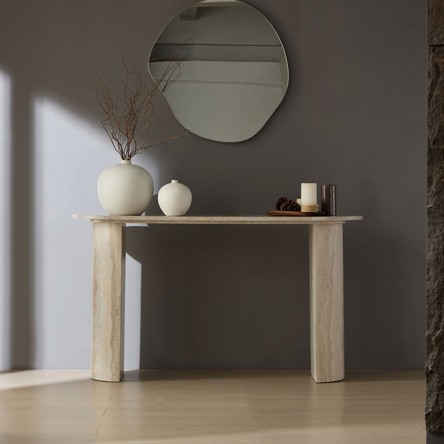 55.12 Inch Faux MARS marble Pattern Console Table for Living Room,Narrow Console Table wit, Modern Design MDF Skinny Sofa Table Entrance Table for Hallway, Entrance,W2582P280035