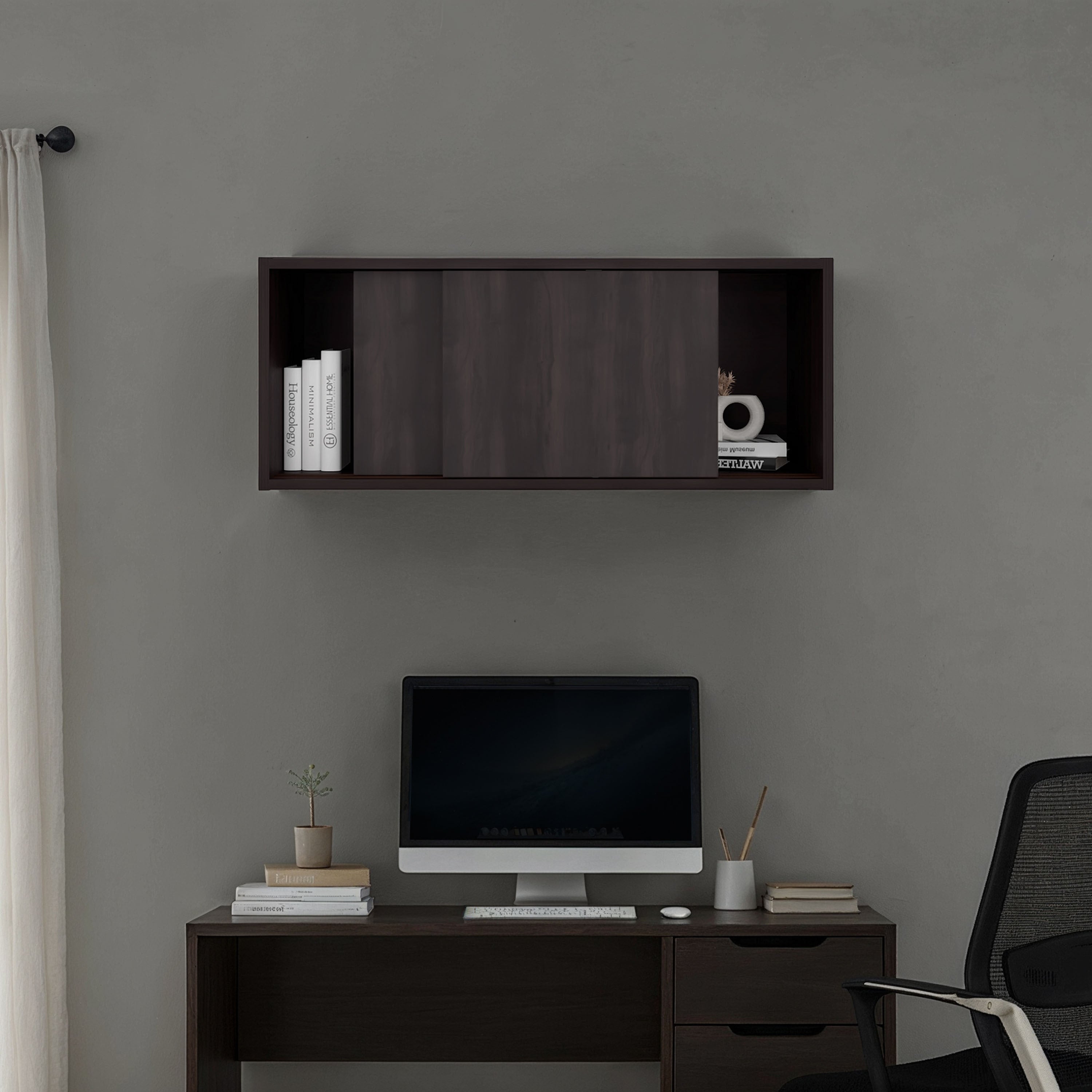 Bahia Wall Storage Cabinet, Stained Walnut