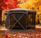 Adjustable Mesh Sidewalls Outdoor Tent,Pop Up Gazebo Screen Tent,with Removable Roof Cover, Roll-up Wind Panels