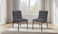 Liana Dark Gray Boucle Fabric Set of 2 Dining Chair with Black Iron Legs