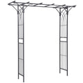 Outsunny 82'' Decorative Metal Garden Trellis Arch with Durable Steel Tubing & Elegant Scrollwork, Perfect for Weddings