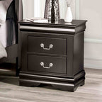 Transitional Style 1pc Nightstand Dust Proof Case English Dovetail Drawers Hanging Handles Bracket Feet Black Finish Bedroom Furniture