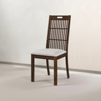 Set of 2 Rustic Dining Chairs, Farmhouse Side Chairs with Slatted Back, Upholstered Seat, Weathered Wood Finish, Easy Assembly