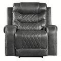 Power Reclining Chair Faux Leather Gray
