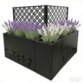 Metal Planter-Trellis Combo (Set of 3) - Raised Garden Bed, Flower Trellis & Privacy Screen for Patio, Balcony, Garden, Rust-Resistant Planter Box with Drainage Holes, 23.6in Depth Planting Bed, Tulip