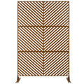 Outdoor & Indoor Privacy Screen Metal Privacy Screen 76' H×48' W, Freestanding Decorative Privacy Screen for Deck Balcony Patio, Privacy Fence Panels for Outside Lawn Garden PS113 BROWN
