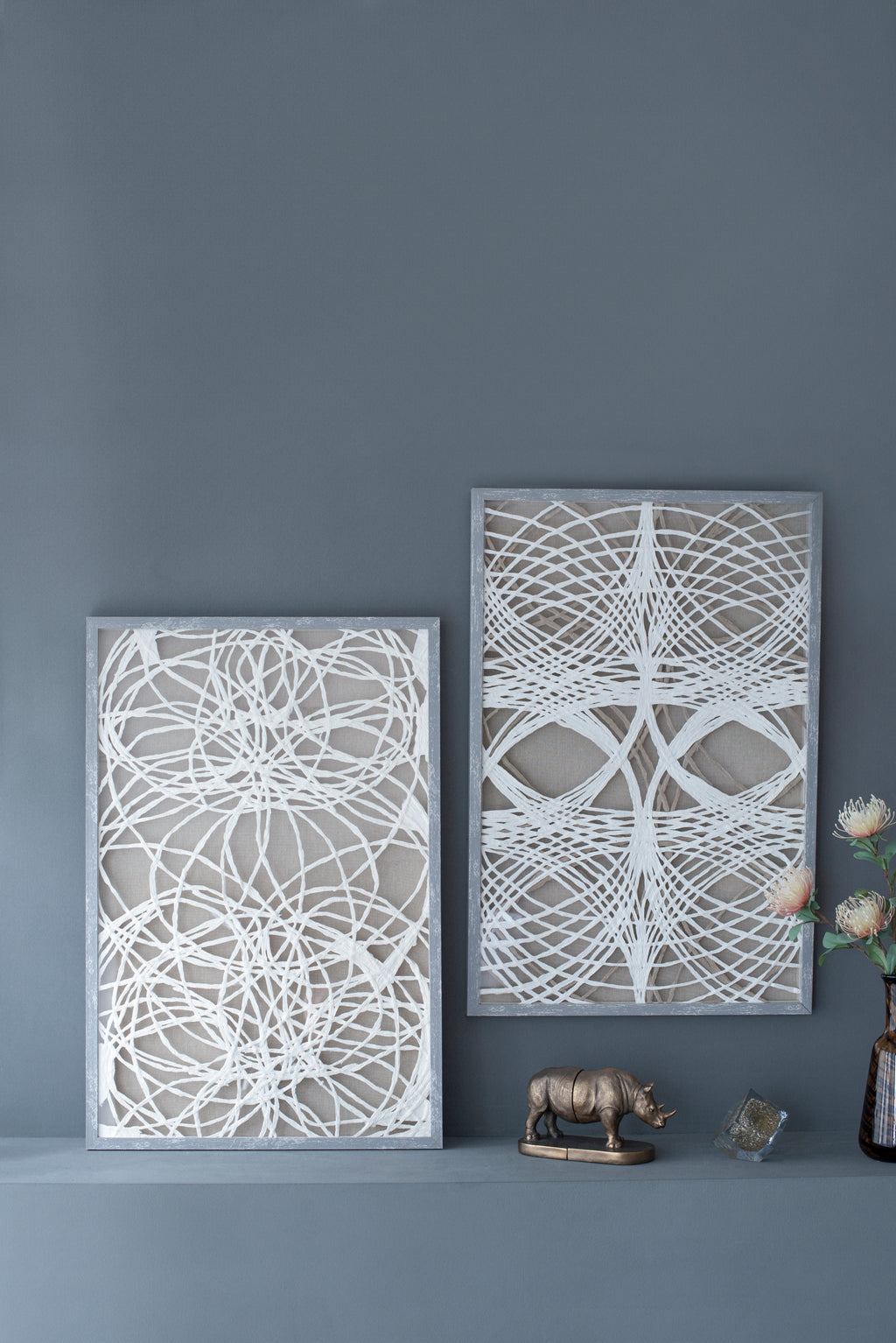 S/2 Leaf Shadow Box Wall Décor, 23.5x1x35.5'