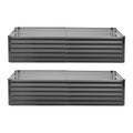 2 Pack Galvanized Raised Garden Beds, 6.67 x 3.35 x 1.51 ft, Rectangular Metal Planter Boxes Kit Outdoor, Elevated Planting Box with Gloves, Alu-Zinc, for Growing Flowers Vegetables, Dark Gray