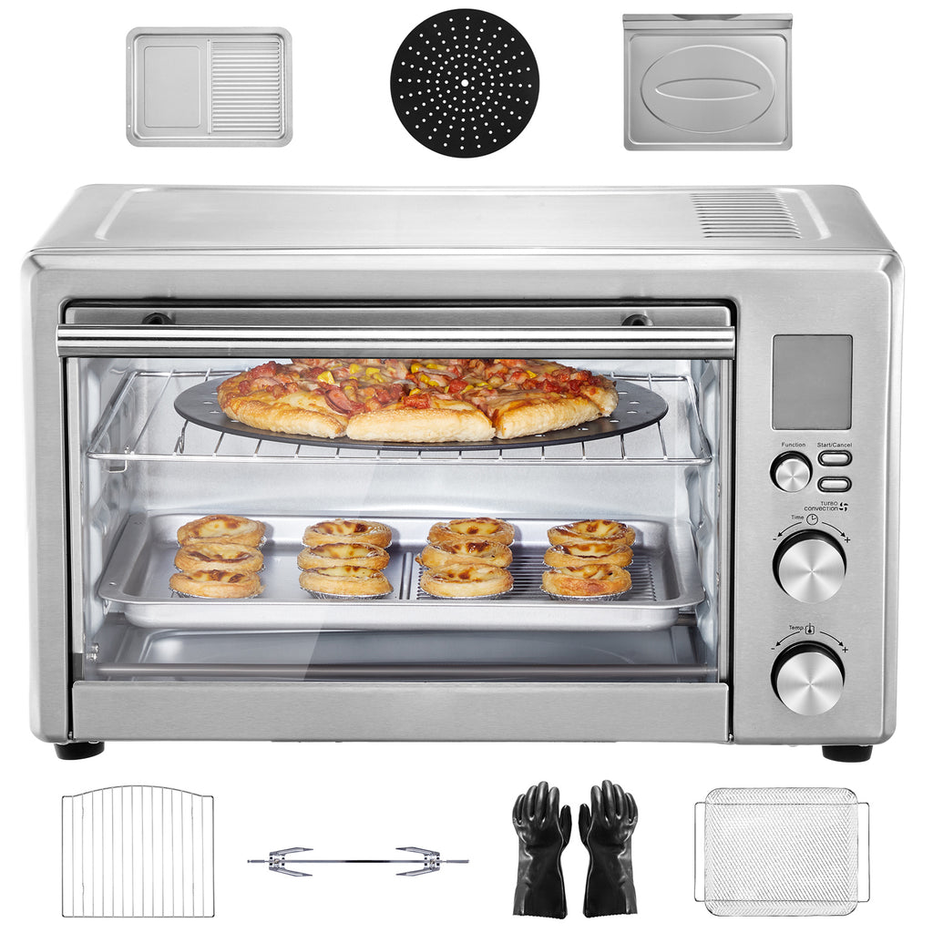 13-IN-1 Air Fryer Toaster Oven, 28L/29.6Qt Convection Oven, 1800W 2-Tier Toaster Ovens Countertop Combo with Wire Racks, Pizza Pan, Gloves, Home and Commercial Use