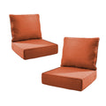 6' Thicker Outdoor Chair Cushion 2 Sets-24'x22'x6' Waterproof Patio Furniture Cushions with Removable Cover 28D High Density Sponge Filling Thicken Outdoor Patio Cushions-Orange