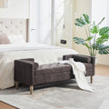 64.6'W Upholstered Chenille Flip-top Storage End of Bed Bench, Tufted Accent Footrest with Armrests&Backrest&2 Bolsters Whitewashed Rubberwood Legs for Living Room, Hallway, Entryway Bedroom, Coffee