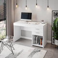 Home Office Workstation with Storage, White