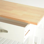 Kitchen Island & Kitchen Cart, Rubber Wood Top, Mobile Kitchen Island with Two Lockable Wheels, Simple Design for Easy Storing and Fetching, Two Drawers Give Unique Storage for Special Utensil. - Eloy Royal