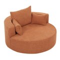 360° Swivel Accent Barrel Chair with Removable Pillows, Orange Red Chenille, 56.3 Inch
