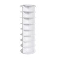 Rotating Shoe Rack Tower, 8-Tier Spinning Storage Rack, Free Standing 360° Revolving Organizer in White with PVC Construction, Holds 32 Pairs of Shoes