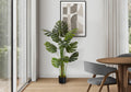 Artificial Plant, 55' Tall, Monstera Tree, Indoor, Faux, Fake, Floor, Greenery, Potted, Real Touch, Decorative, Green Leaves, Black Pot