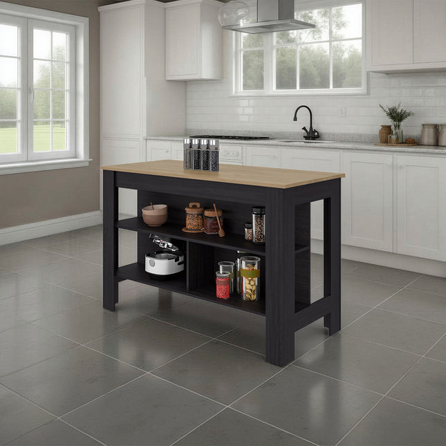Wenge Open Storage Kitchen Island