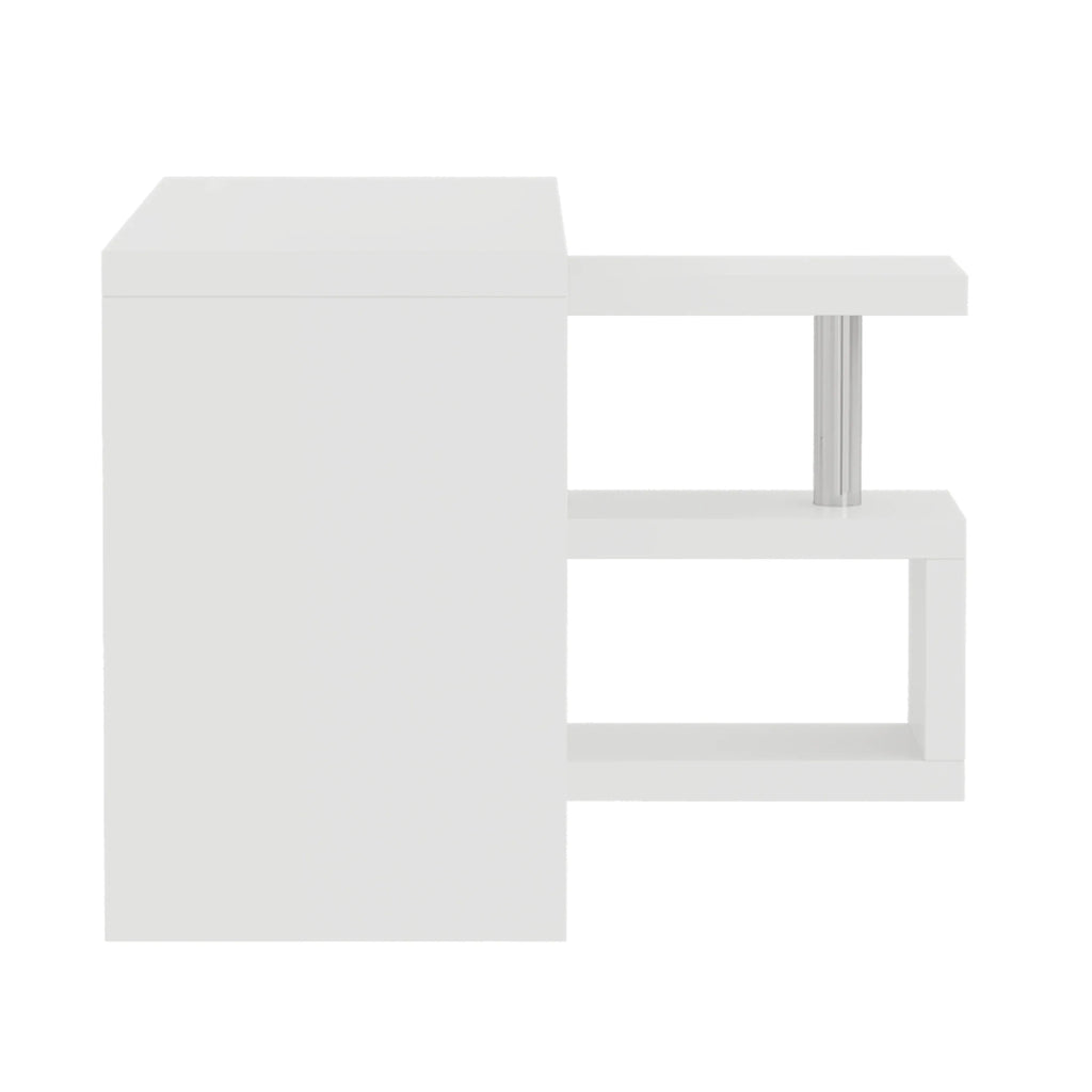 Modern 47'L Swivel Top Desk-High Gloss White - Eloy Royal