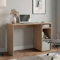 Dalia Compact Computer Desk with 3-Tier Side Open Storage Shelves, Manufactured Wood Home Office Table