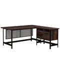 L-shaped Desk, Brown finish