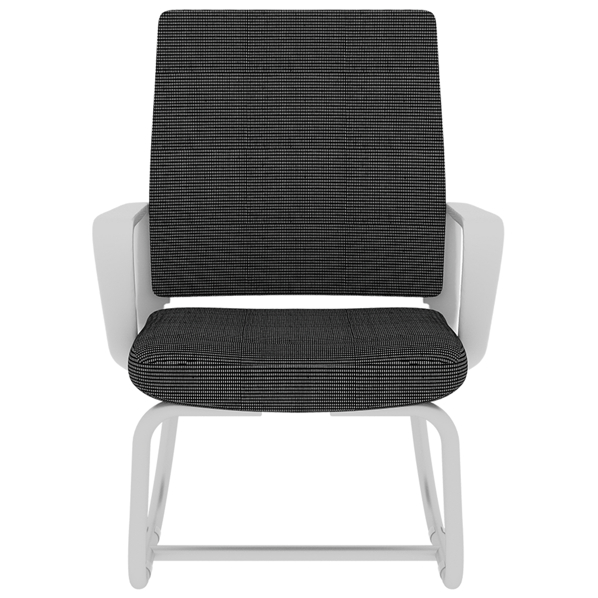 Minimalist Modern Office Chair with Metal Frame, Soft Mesh Backrest, Comfortable Polyurethane Cushion, White+Black, Suitable for Home & Office Use