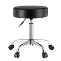 Rolling Stool with Wheels, 450 LBS Weight Capacity Round Rolling Stool Chair, Height Adjustable Thickened PU Leather Swivel Stool for Salon, Spa, Massage, Tattoo, Clinic, Black