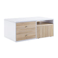 Rectangular Coffee Table with Pull-Out Table, White High Gloss