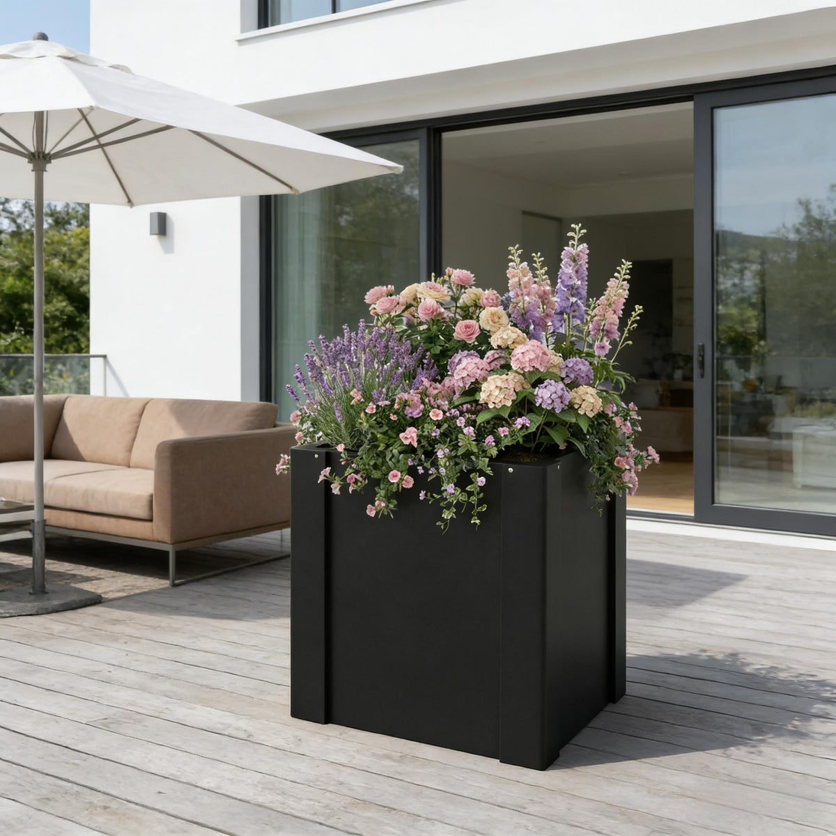 Modern Planter Bed,Outdoor Planter Box,Elevated Garden Bed(Only Planter Box)