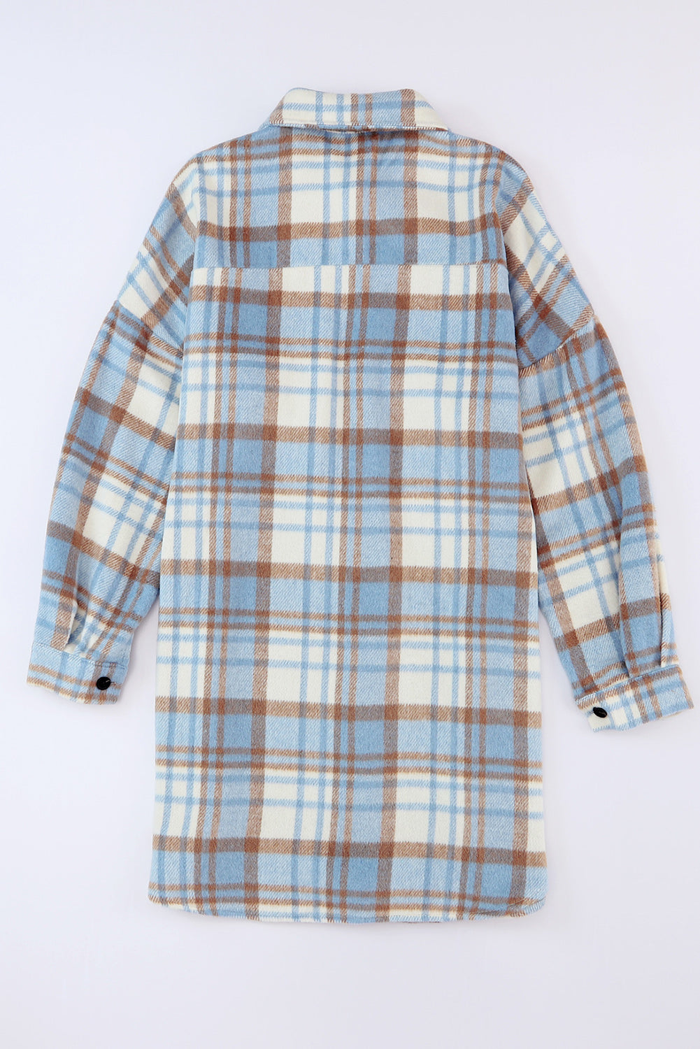 Red Plaid Flap Pocket Long Sleeve Oversized Shacket - Eloy Royal