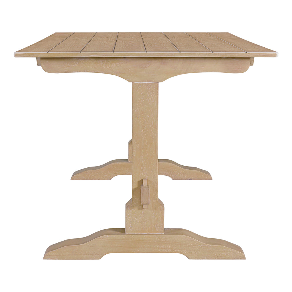 Tiberio 3-Piece Trestle Dining Set with 2 Benches, Natural Wood
