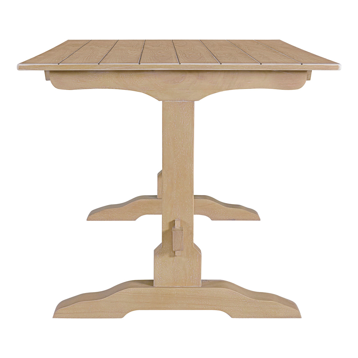 Tiberio 3-Piece Trestle Dining Set with 2 Benches, Natural Wood