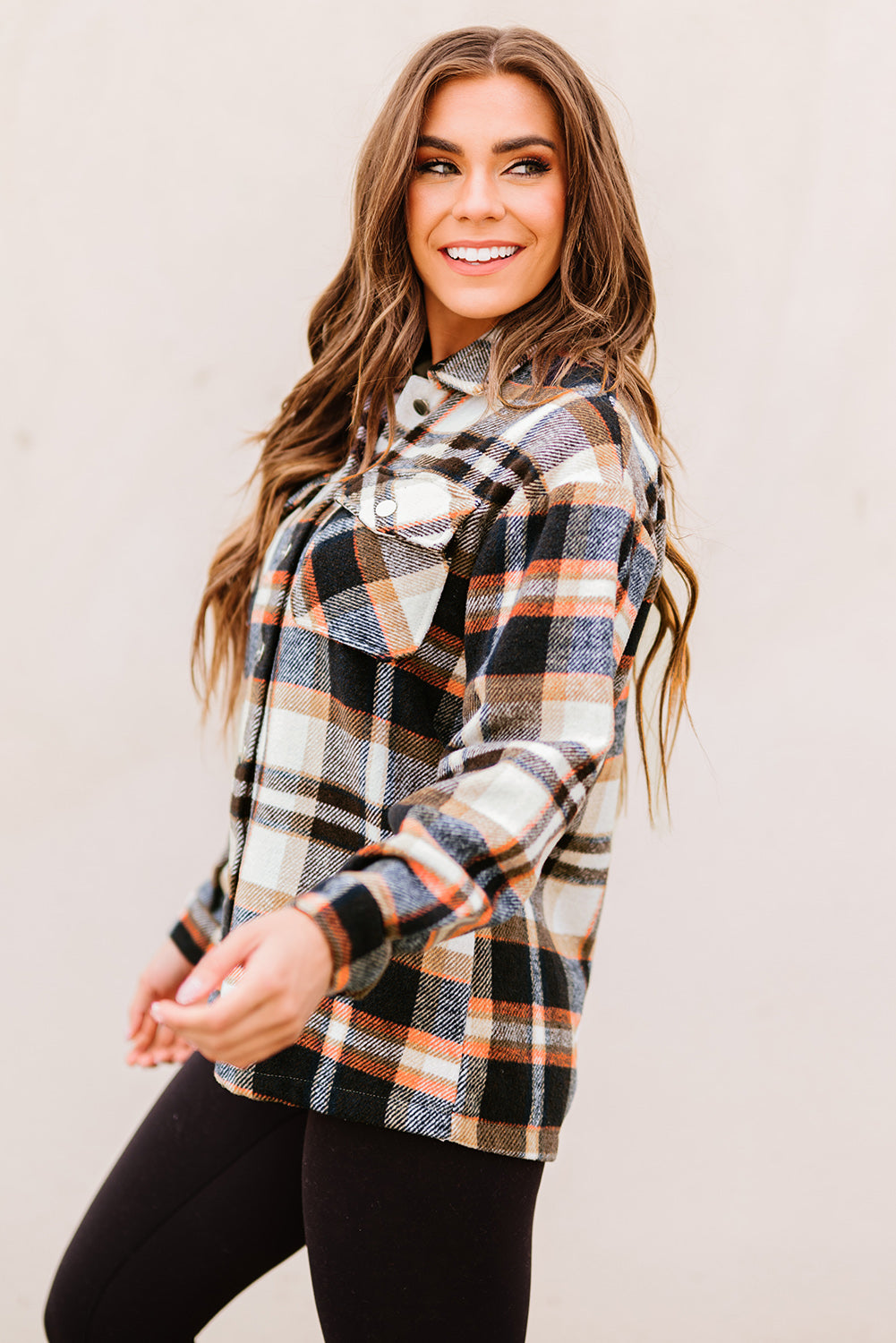 Multicolor Plaid Casual Button Up Flannel Shacket - Eloy Royal