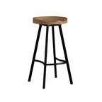Pinewood Swivel Barstool with iron legs (Set of 2)