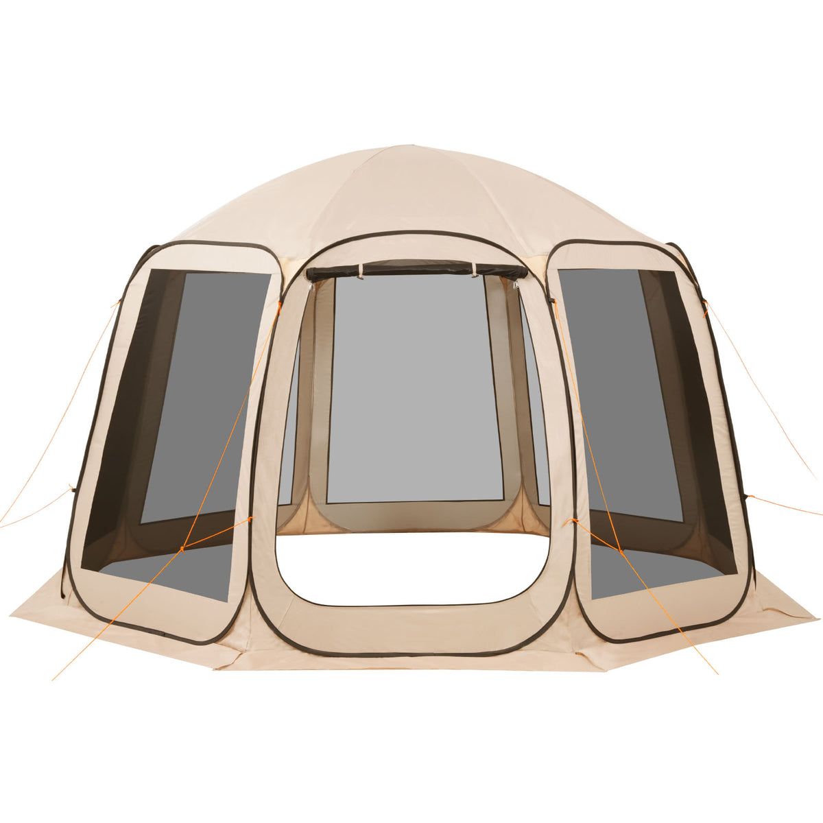 Screen House Tent, 12 x 11 ft, 10-12 Person Pop Up Screen Tent, Portable Screened in Canopy with Carry Bag, Netting Sides, Ground Stakes, for Garden, Patio, Backyard, Outdoor Activities, Beige