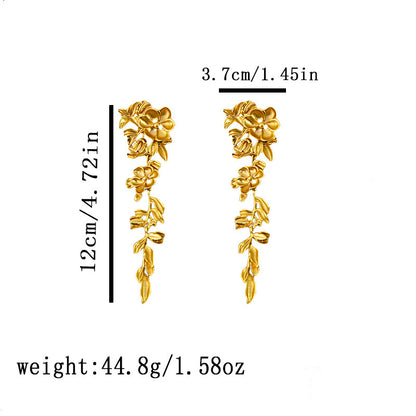 Women's Retro Three-dimensional Flower Tassel Earrings