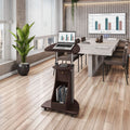 Adjustable Sit-to-Stand Rolling Laptop Cart with Tilt Top and Storage, Chocolate