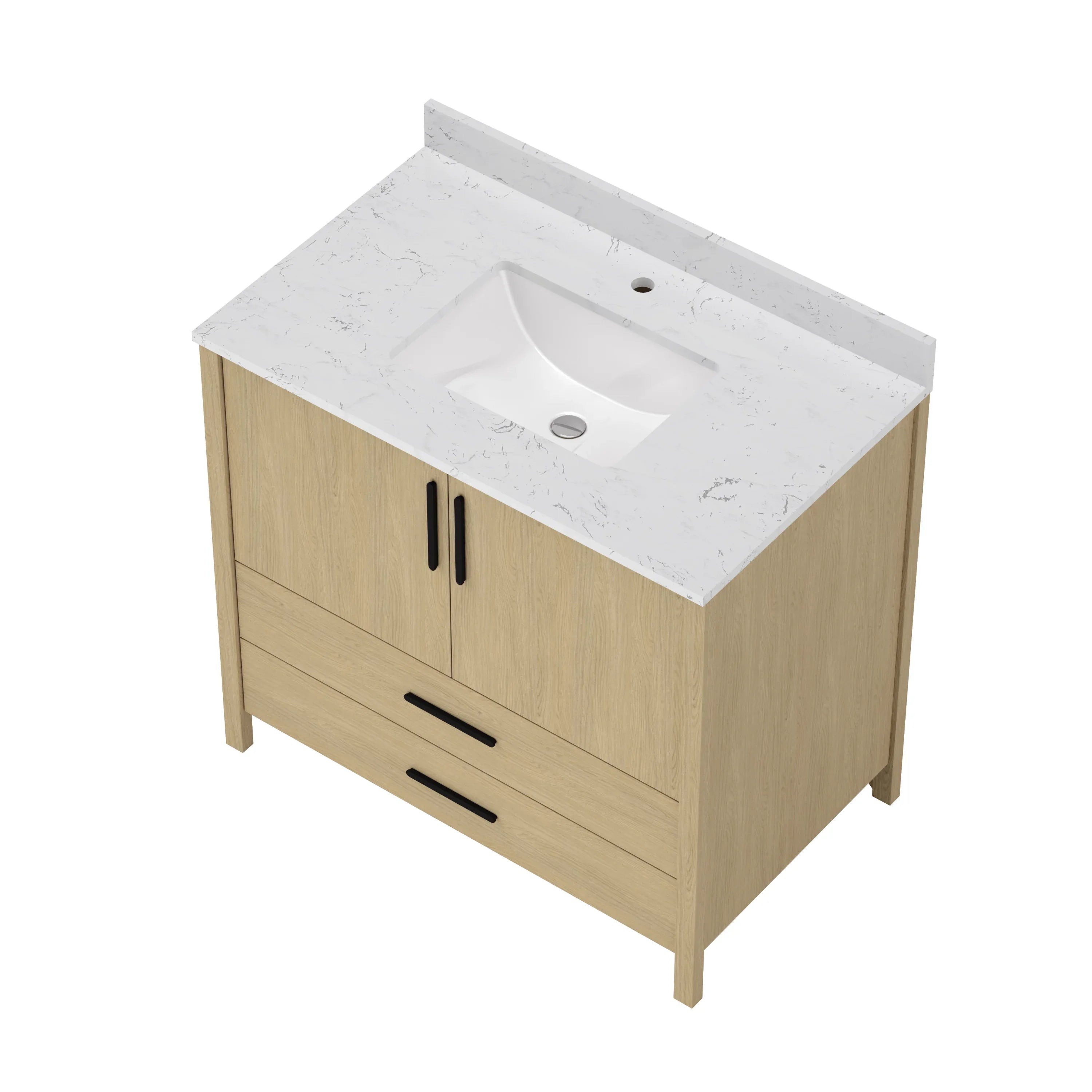 36' Bathroom Vanity Cabinet,Freestangding storage Vanity Cabinet with Countertop & Faucet Hole - Eloy Royal