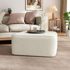 Upholstered Square Ottoman,Cream