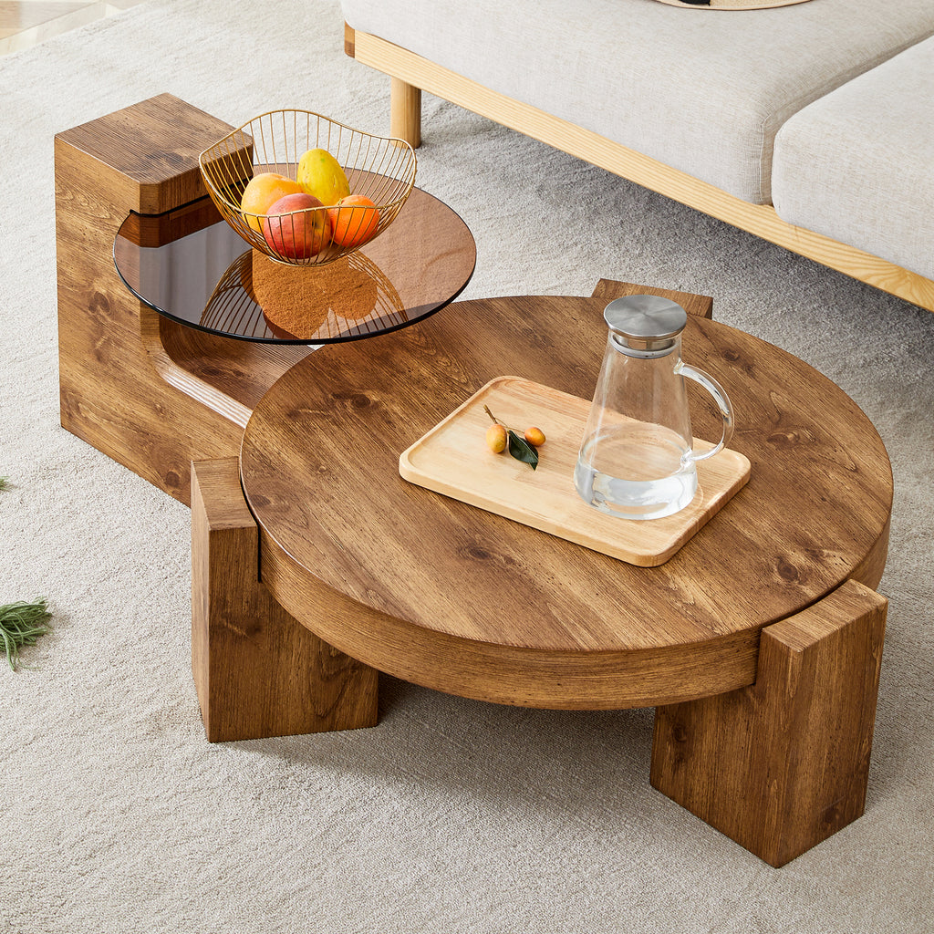 The detachable double-decker coffee table, the stylish design is more precious, and the detachable design can make the use of space more flexible and suitable for various scenes.