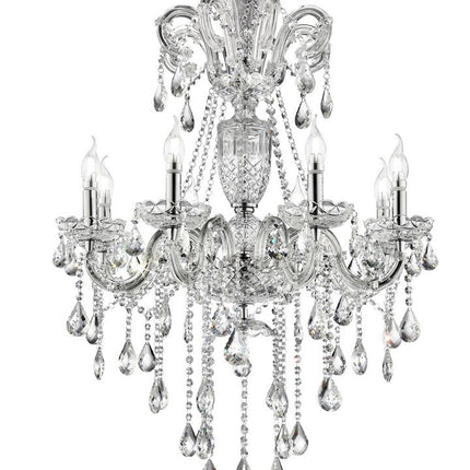 37 in In Eilish Silver Crystal 8-Led Light Chandelier