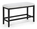 1pc Light Gray Upholstered Counter Height Bench Soft Neutral Tone Dark Finish Legs Wooden Dining Room Furniture