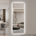 65' x 24' LED Full Length Mirror, Large Wall Mounted Lighted Body Mirror with Frosted Edge Lighting, 3 Color Temperatures, Dimmable HD Mirror for Bedroom & Dressing Room