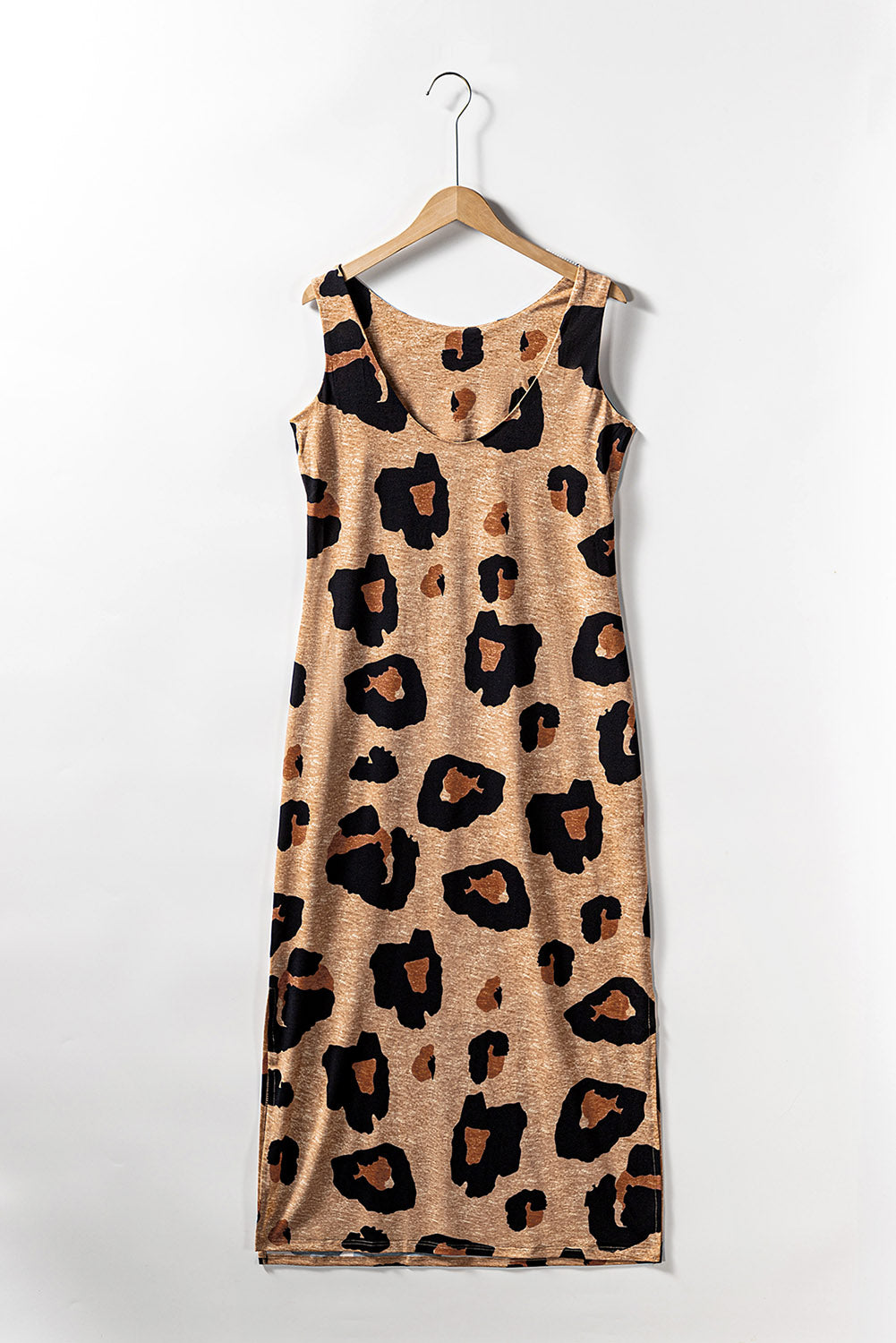 Leopard Split Open Back Sleeveless Maxi Dress - Eloy Royal