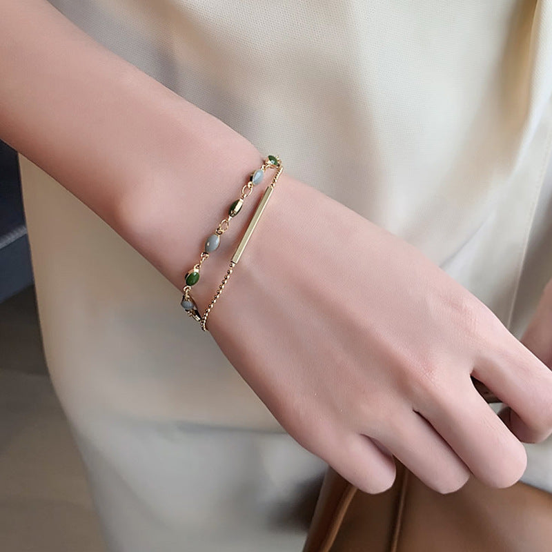 Real Gold Plating Korean Dongdaemun Fashion Retro Bracelet Women