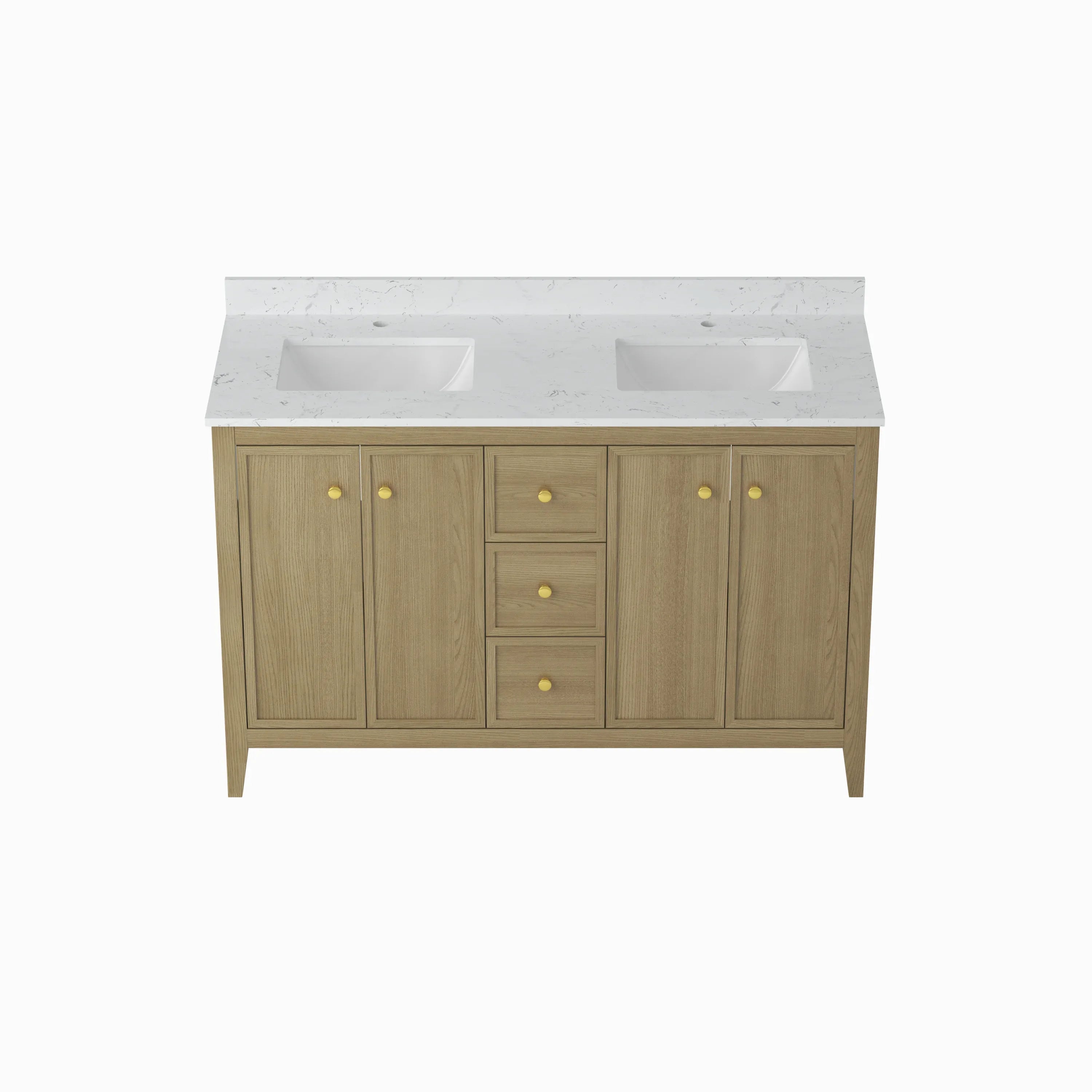 54' Bathroom Vanity Cabinet,Bathroom Wall-Mount Cabinet with Double Basins Sink - Eloy Royal