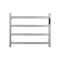 22.5' Brushed Nickel Heated Towel Rack for Bathroom,Wall Mounted with Intelligent Touch Screen Timer, 4-Bar Towel Warmer, 304 Stainless Steel Polished, Plug-in/Hard-Wired