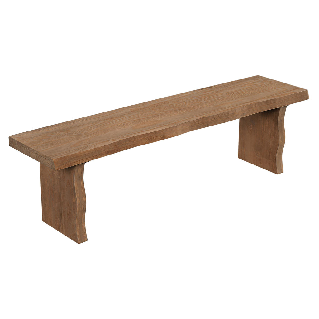 Indoor Pine Dining Bench, 62.9''L Solid Wood Seating, 350lbs Weight Capacity, Fits 3 People for Kitchen, Dining Room & Living Space